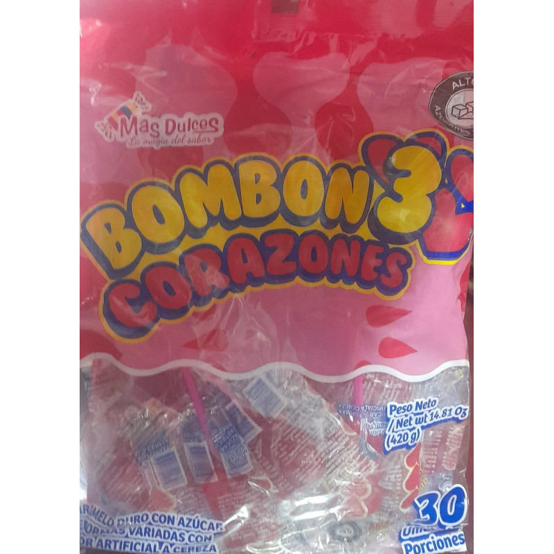 BOMBON 3 CORAZONES X 30 U.